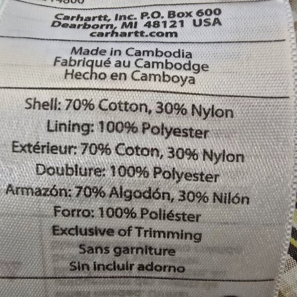 CARHARTT FORCE RELAXED FIT SHORT SLEEVE BUTTON DOWN SIZE XL WHITE GREEN YELLOW - Picture 8 of 8